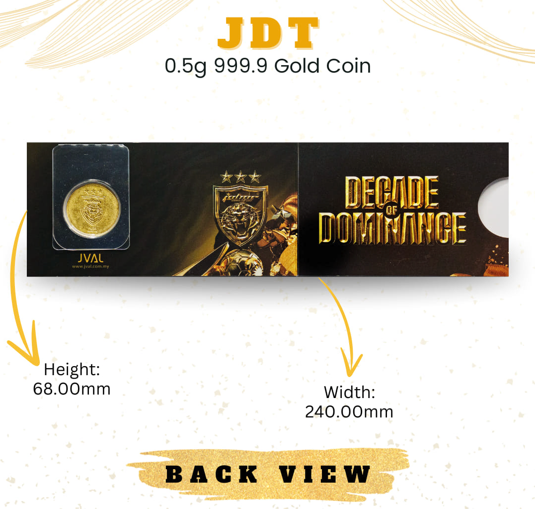 JDT Decade Of Dominance 0.50G 999.9% Gold Coin