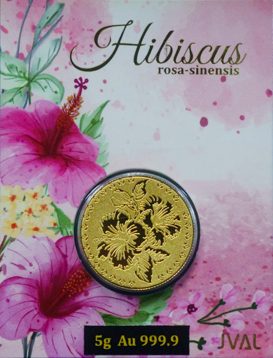 5G 999.9% GOLD COIN (Hibiscus/Rosa-sinensis)